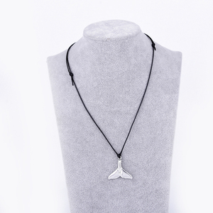 Joyería de encanto de cola de sirena de chapado en plata delfín colgante de cola de collar - Product Image 3