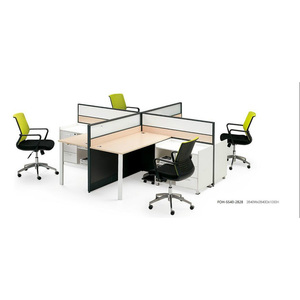 Croix Forme 4 Personnes Moderne Bureau Poste <span class=keywords><strong>de</strong></span> Travail Partitions (FOH-SS40-2828) - Product Image 1