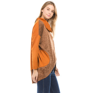 Chine Fournisseur D'hiver <span class=keywords><strong>Col</strong></span> Roulé À Manches Longues Irrégulière Hem <span class=keywords><strong>Laine</strong></span> Chandail Lâche Tricoté Blouse Tops Femmes - Product Image 2