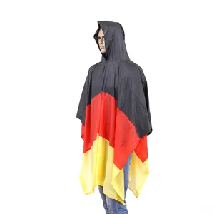 EU standard German flag pvc rain cape/ raincoat/rain poncho