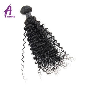 Aliexpress venta al por mayor del pelo humano sin procesar Natural negro rizado profundo ondulado cabello humano peruano - Product Image 6