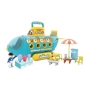 Hot sale new product pretend play sweet submarine food toy set with light and music