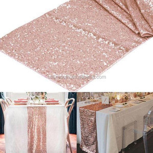 Beaded <strong>Table</strong> Cloth Custom <strong>Silver</strong> Sequin Wedding <strong>Table</strong> <strong>Runners</strong> - Product Image 5