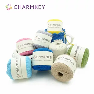 チャームキー高品質スラブヤーンミルク100綿糸かぎ針編み用