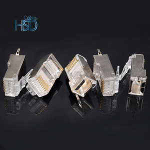 100 pcs/bag cat5e Rj45 ethnet नेटवर्क पुरुष cat5 कनेक्टर ग्राउंड इयरथिर वायर आंतरिक 8 पिन प्रकार शील्ड 8c मॉड्यूलर प्लग - Product Image 6