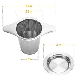 Stainless Steel Extra Fine Mesh <strong>Tea</strong> <strong>Infuser</strong> Steeper Strainer with Lid and Handle for Loose Leaf Grain <strong>Tea</strong> Cups Teapot <strong>Mugs</strong> - Product Image 5