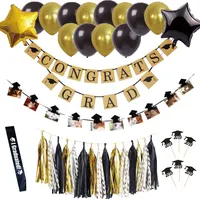 Guirnalda de borlas para fiesta de graduación, pancarta de papel de aluminio para graduación, decoración para fiesta de graduación