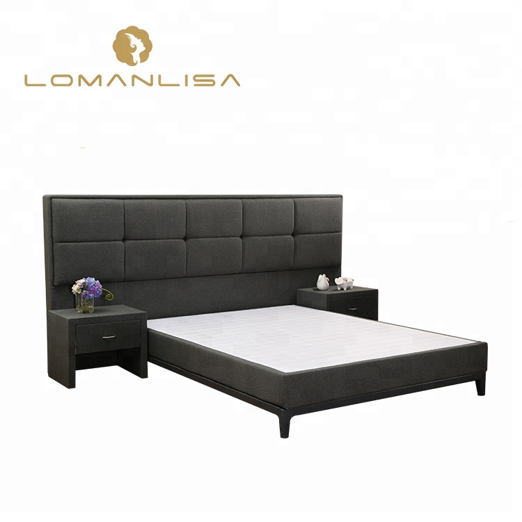 Основание из цельного дерева кровати с прикроватная тумбочка-столик