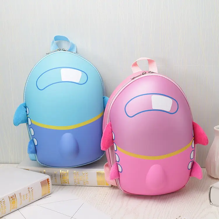 Quality guaranteed cute backpack airplane eggshell cartoon 3D kids eva school bag