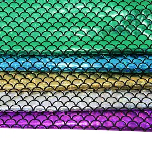 Mermaid scales Polyester Spandex 4 way stretch laser knit fabric 47022