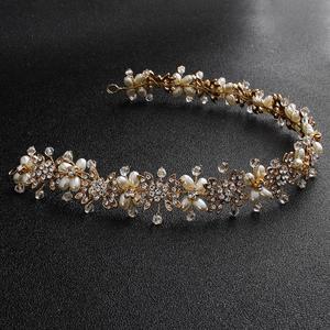 Cerchietto da <span class=keywords><strong>Sposa</strong></span> in Argento, Oro e Oro Rosa con Perle, Elegante Accessorio per <span class=keywords><strong>Capelli</strong></span> con Strass - Product Image 2