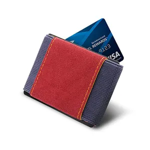 Minimaliste Offre Spéciale élastique portefeuille mince titulaire de la carte d'identité plus récent poche frontale Élastique porte-cartes portefeuille