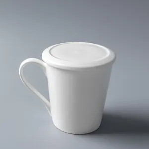 Tazas chinas de té con cubierta para oficina, tapas de tazas de cerámica para café, 290ml, venta al por mayor