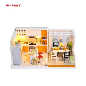 Juguetes Educativos niños dollhouse niño y niña juegos <span class=keywords><strong>de</strong></span> muebles barato + Casa <span class=keywords><strong>de</strong></span> muñeca en miniatura kits foto - Product Image 1