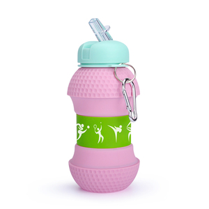 Portátil en relieve de silicona de grado médico Rosa botella de agua - Product Image 2