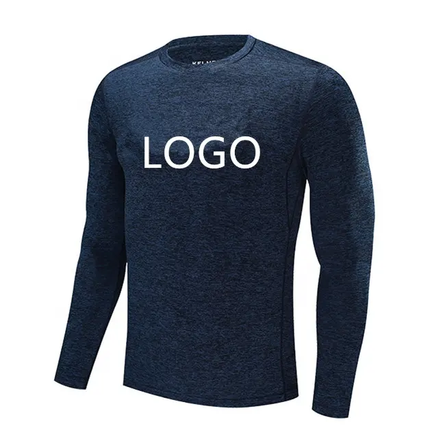 Long Sleeve Shirt Polyester 95% Cotton 5% Spandex Gym Wear Muscle Shark Compression Sport T Shirt Men
