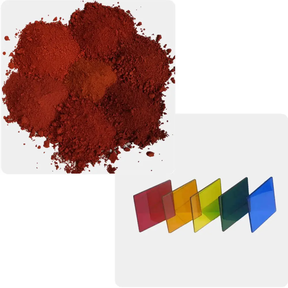 De pigmento de óxido de hierro amarillo 313 óxido de hierro negro 318 polvo de color pigmento para vidrio