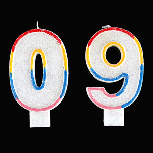 Vendita calda di Nuovo disegno Colorato Contorno Bordo di Scintillio Grande Numero di Candela Per La Torta Di Compleanno - Product Image 1