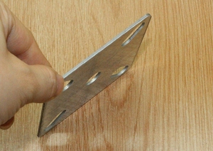 au carbone blanc de zinc 80x80mm 3 pouces carré plat pied de table supports plaque avec ovale trou - Product Image 6