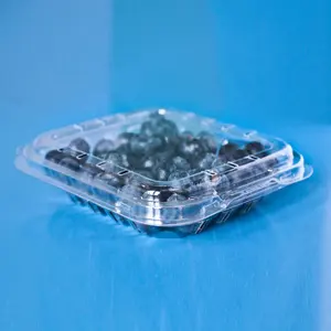 Пищевой пластиковый контейнер с черникой, прозрачный раскладной контейнер для упаковки черники