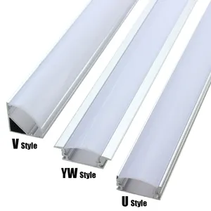 U/V/YW 스타일 모양의 LED 바 조명 알루미늄 채널 홀더 우유 커버 엔드 조명 액세서리 LED 스트립 라이트