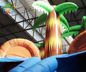 Commerciale toboggan avec piscine jungle aventure géant gonflable <span class=keywords><strong>parc</strong></span> aquatique pour land - Product Image 4
