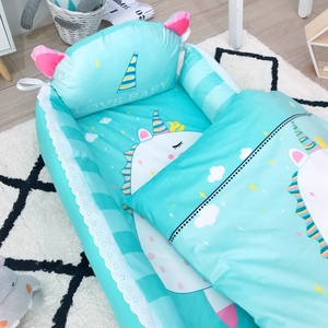 Oreiller <span class=keywords><strong>De</strong></span> Voyage Lit Bébé avec matelas à langer Multifonctionnel Nid et Nourrissons Bébé Nid Lit Bordure 100% Coton - Product Image 3