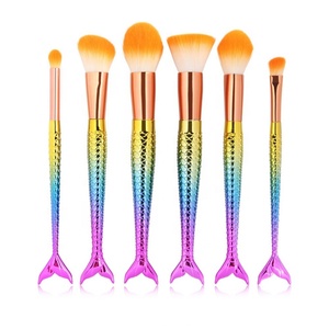 Mejor la venta de 6 unids de cola de pescado de <span class=keywords><strong>maquillaje</strong></span> cepillo conjunto de herramientas para el <span class=keywords><strong>maquillaje</strong></span> de la cara - Product Image 1