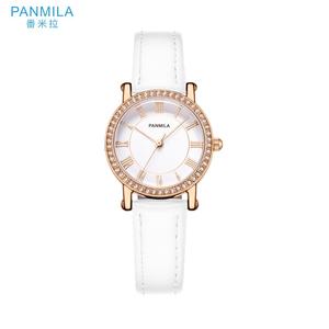 Bonita dama reloj correa de cuero número romano mujeres día fecha reloj de pulsera de cuarzo - Product Image 3