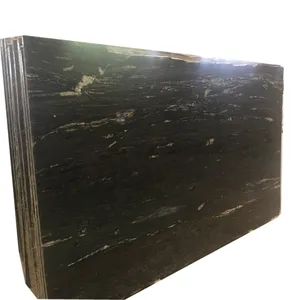 Luxury Stone Black Cosmic granite with gold veins