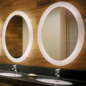 <span class=keywords><strong>Miroir</strong></span> rond éclairé personnalisé sans cadre, style hôtel moderne, pour salle de bains, livraison gratuite - Product Image 4