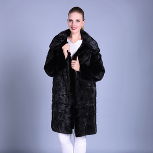 Chine Fournisseur À Capuchon <span class=keywords><strong>Noir</strong></span> De Fourrure De Vison <span class=keywords><strong>Manteau</strong></span> pour les Femmes - Product Image 1