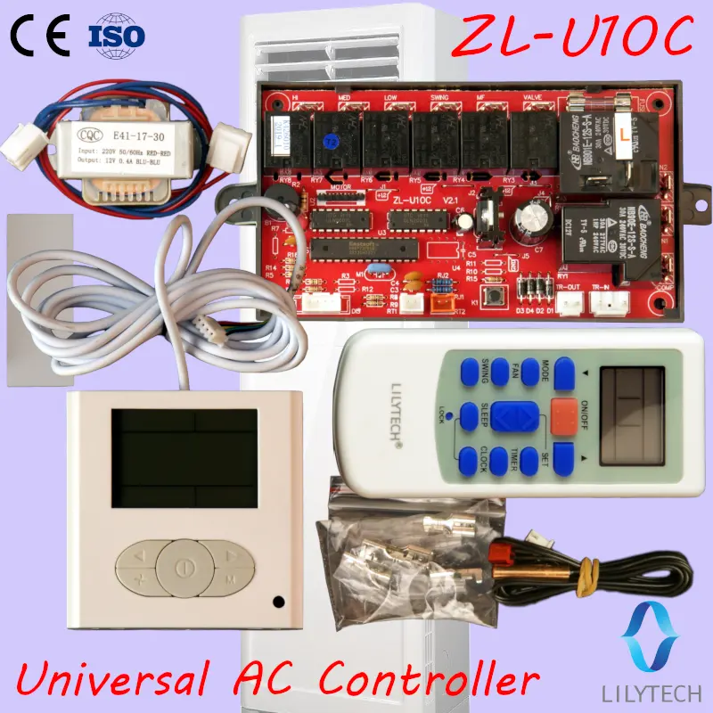 ZL-U10C、大型LCDディスプレイ付きキャビネットエアコン用ユニバーサルA/Cコントローラー、Lilytech、エアコンスプリットシステム