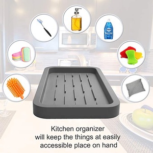 Plateau distributeur de <span class=keywords><strong>savon</strong></span>, porte-éponge en silicone, pour <span class=keywords><strong>savon</strong></span>, porte-brosse de lavage - Product Image 2