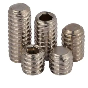 DIN916 Bộ Phẳng Vít 304 Thép Không Gỉ Bên Trong Hình Lục Giác Ổ Cắm Set Screws Với Flat Point Headless Grub Vít