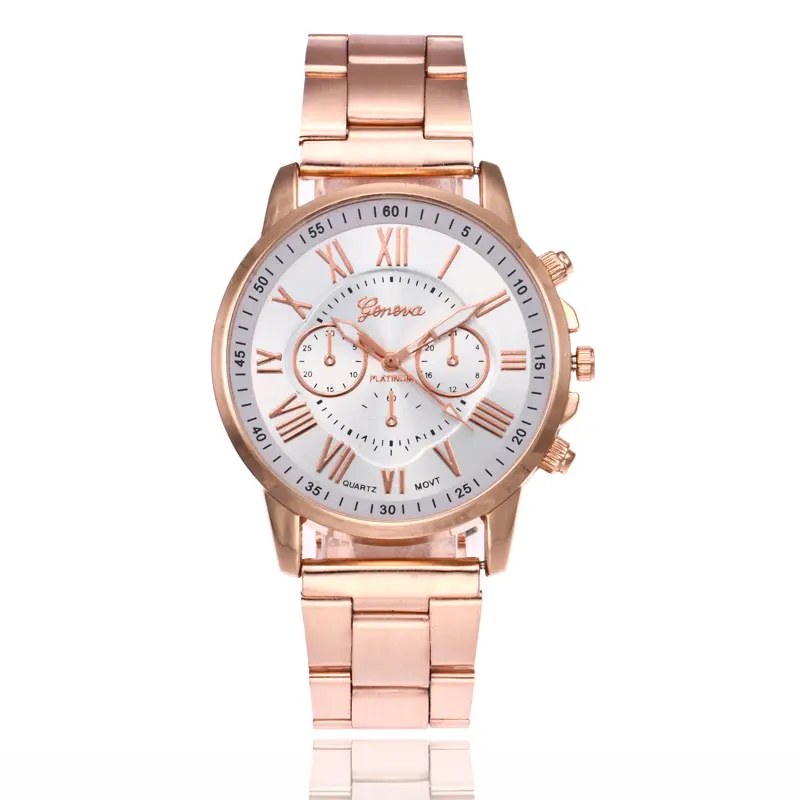 Luxury Geneva Quartz Watch Women Men Classic Stainless Steel Strap Dress Wrist Watch Casual Unisex Watches (KWT2123)