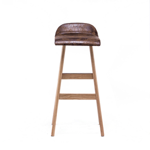Brown cuero de la PU de patas de madera taburete de <span class=keywords><strong>bar</strong></span>, <span class=keywords><strong>Bar</strong></span> muebles, mobiliario comercial - Product Image 1