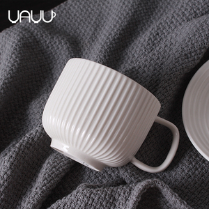 Venta caliente de porcelana blanca pequeña taza de café de cerámica y platillo conjuntos con <span class=keywords><strong>logo</strong></span> - Product Image 4