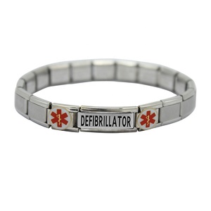 Bijoux en acier inoxydable 304, lien modulaire, démarreur, breloque, de survie du Cancer, alerte médicale, italien - Product Image 5