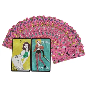 Impreso personalizado tarjetas de plástico pequeña de Tarot baraja de cartas