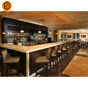 Mostrador de Barra Personalizado para Restaurante, Cafetería, Bar de Vinos, Superficie Sólida Industrial para Jugos, Leche y Té - Product Image 1