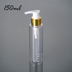 Commerce assurance bouchon doré 100 ML 120 ML 150 ML 200 ML 250 ML clair Savon Shampooing bouteille en plastique cosmétique - Product Image 1