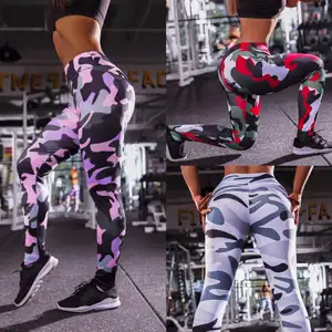 Gepersonaliseerde camouflage gedrukt fitness broek toevallige yoga broek