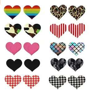 Trasversale rotonda a Forma di Cuore Sexy Del Seno Covers usa e getta capezzolo patch Raso Pasties copertura Capezzolo