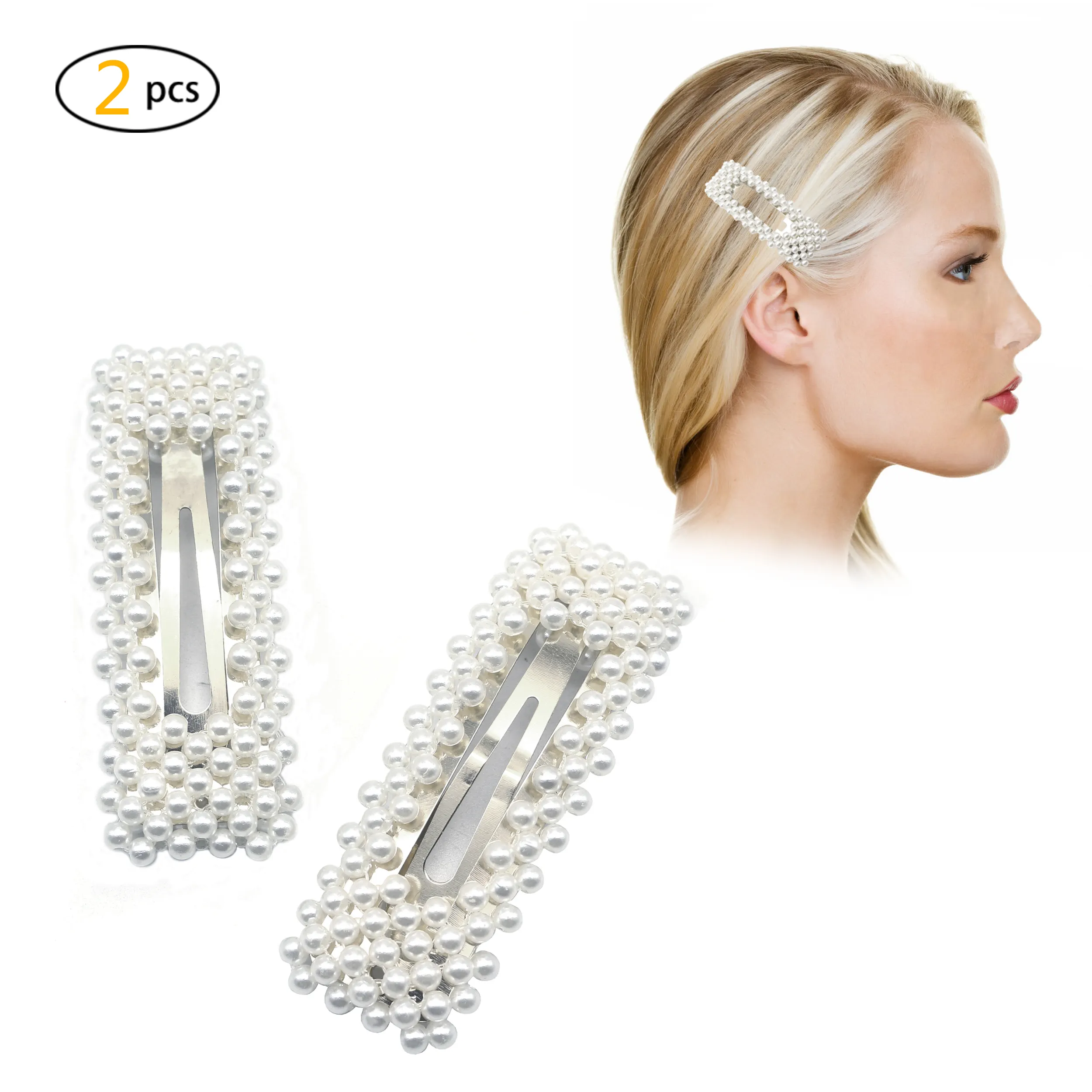Horquillas de perlas artificiales para boda, con agarre para el pelo, para mujeres y niñas