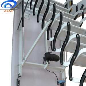 Accordéon échelle <span class=keywords><strong>de</strong></span> <span class=keywords><strong>grenier</strong></span> construit en loft échelles noir étape avec main courante - Product Image 5