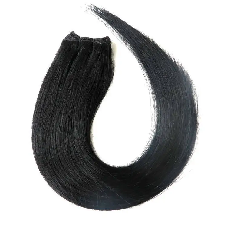 Factory Supply Raw Virgin Indian Remy Hair Extensions Silky Straight Human Hair Weft Double Drawn