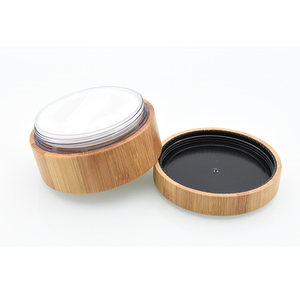 Haute qualité 1oz 30g 30 grammes élégant vide bambou cosmétique poudre conteneur 30g 30ml bambou poudre libre pot avec tamis <span class=keywords><strong>et</strong></span> tampon - Product Image 6