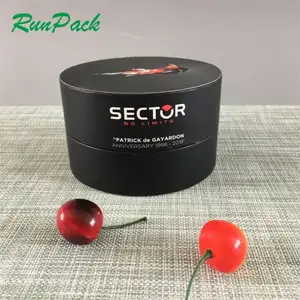 Fábrica de China de un tiempo de paquete de alimentos de papel Kraft personalizado tubo redondo caja de regalo negro