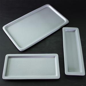 Usine ventes maison vaisselle vert en vrac en céramique rectangle assiette plate - Product Image 1